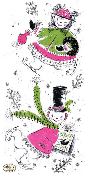 Pdxc9878 -- Snowmen Women Color Illustration