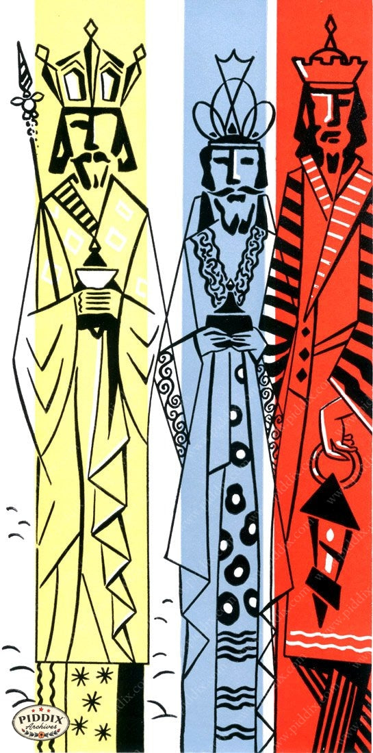 Pdxc9880 -- Christmas Manger Wise Men Virgin Mary Color Illustration