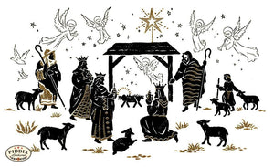 Pdxc9936 -- Christmas Manger Wise Men Virgin Mary Color Illustration