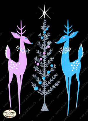 Pdxc9941 -- Christmas Deer Color Illustration