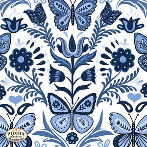 Piddix_Maxifolk_Web2 -- Blue Butterflies And Flowers Pattern