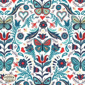 Piddix_Maxifolkfabric_Web -- Butterflies And Flowers Pattern