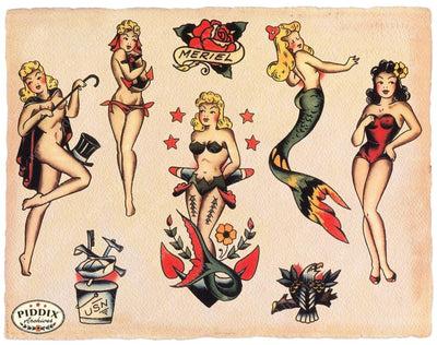 PIN-UP  オリジナルイラスト PDXC7764 -- Tattoos - piddix