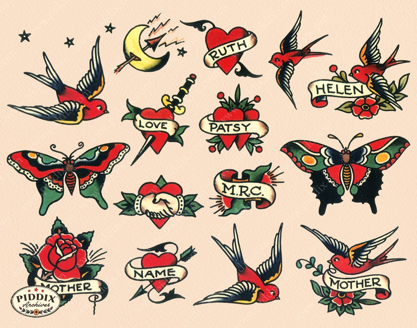 Tattoos Pdxc7769 Color Illustration