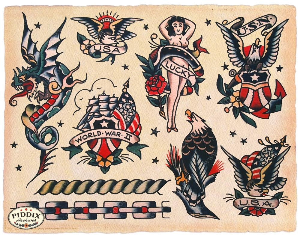 Tattoos Pdxc7772 Color Illustration