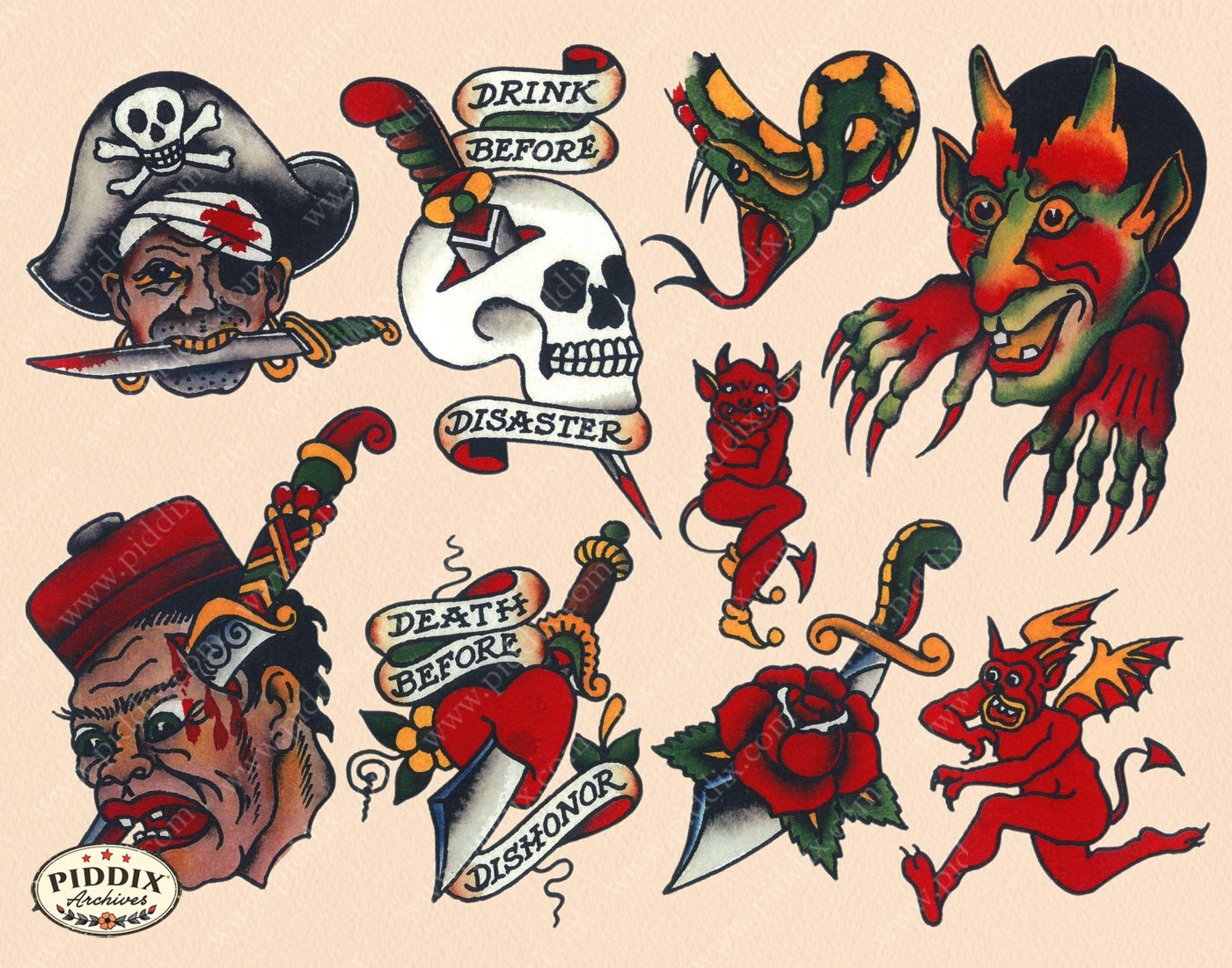 Tattoos Pdxc7775 Color Illustration