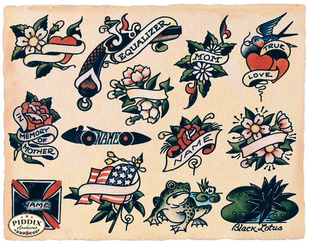 Tattoos Pdxc7778 Color Illustration