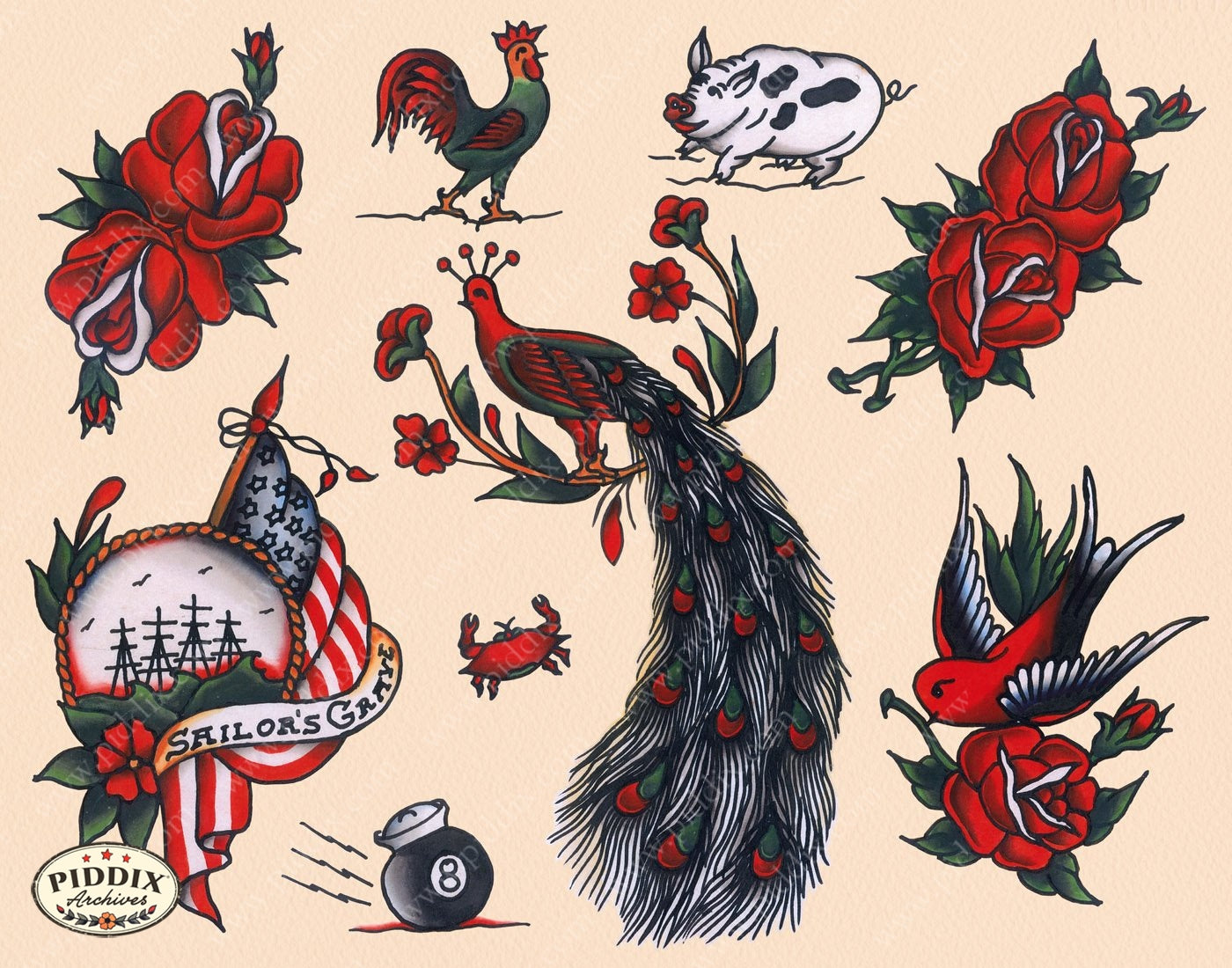 Tattoos Pdxc7780 Color Illustration