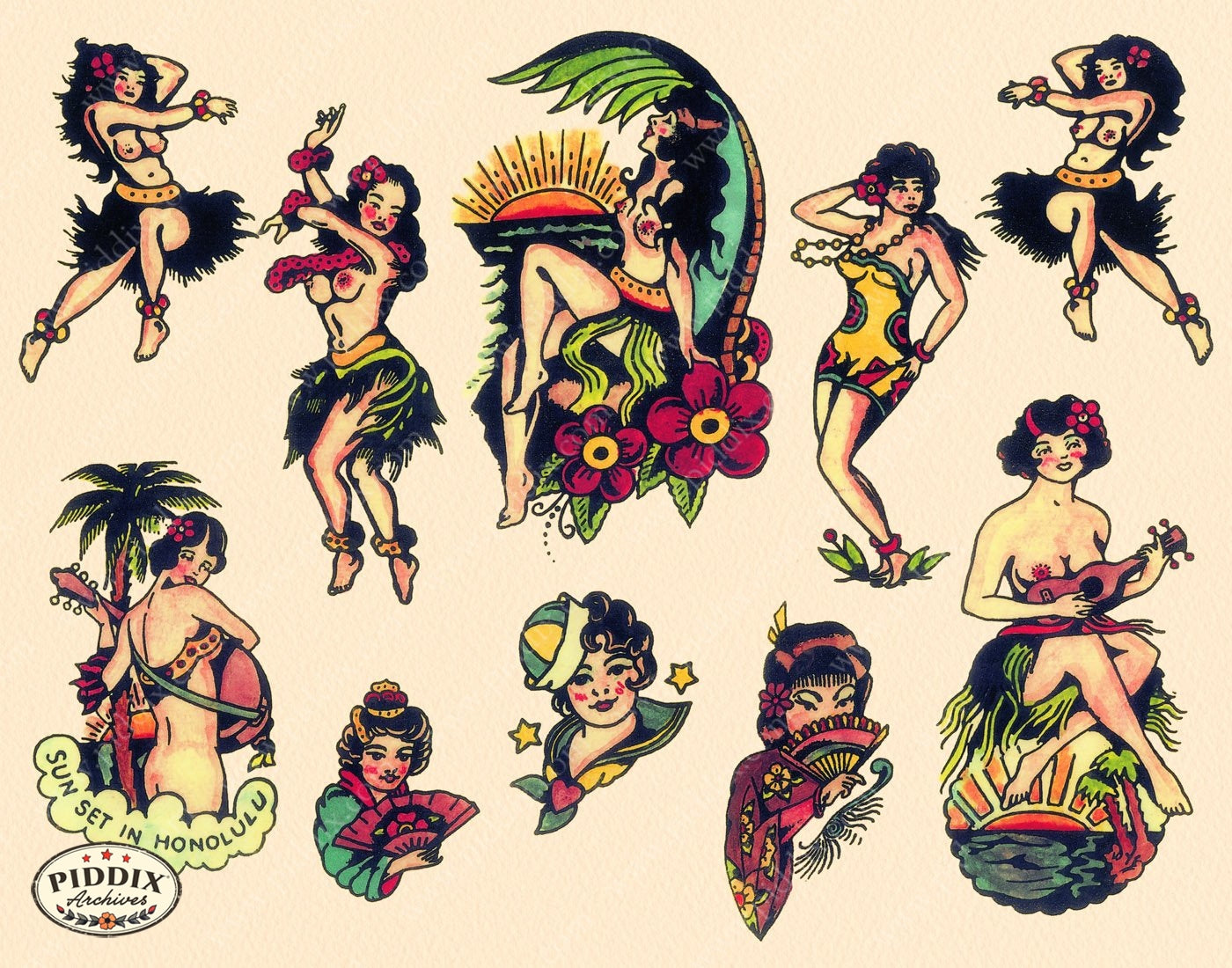 Tattoos Pdxc7784 Color Illustration