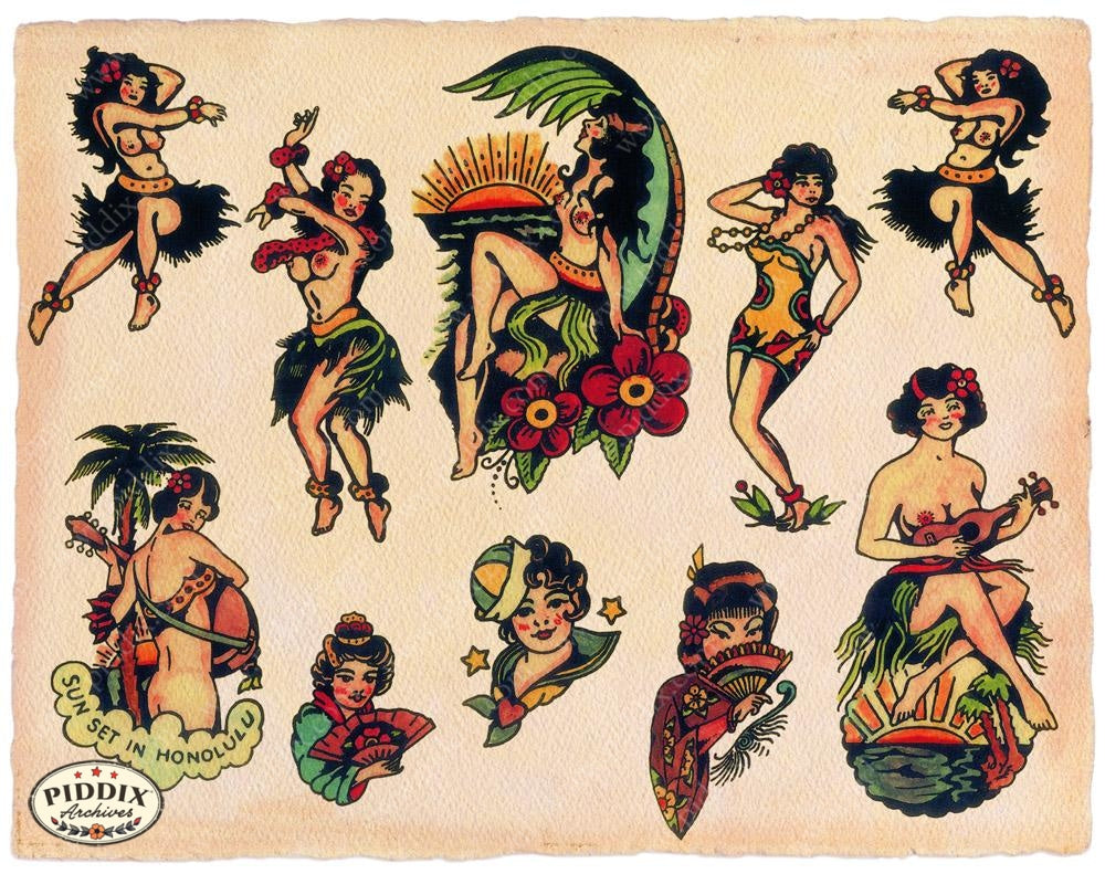 Tattoos Pdxc7784 Color Illustration